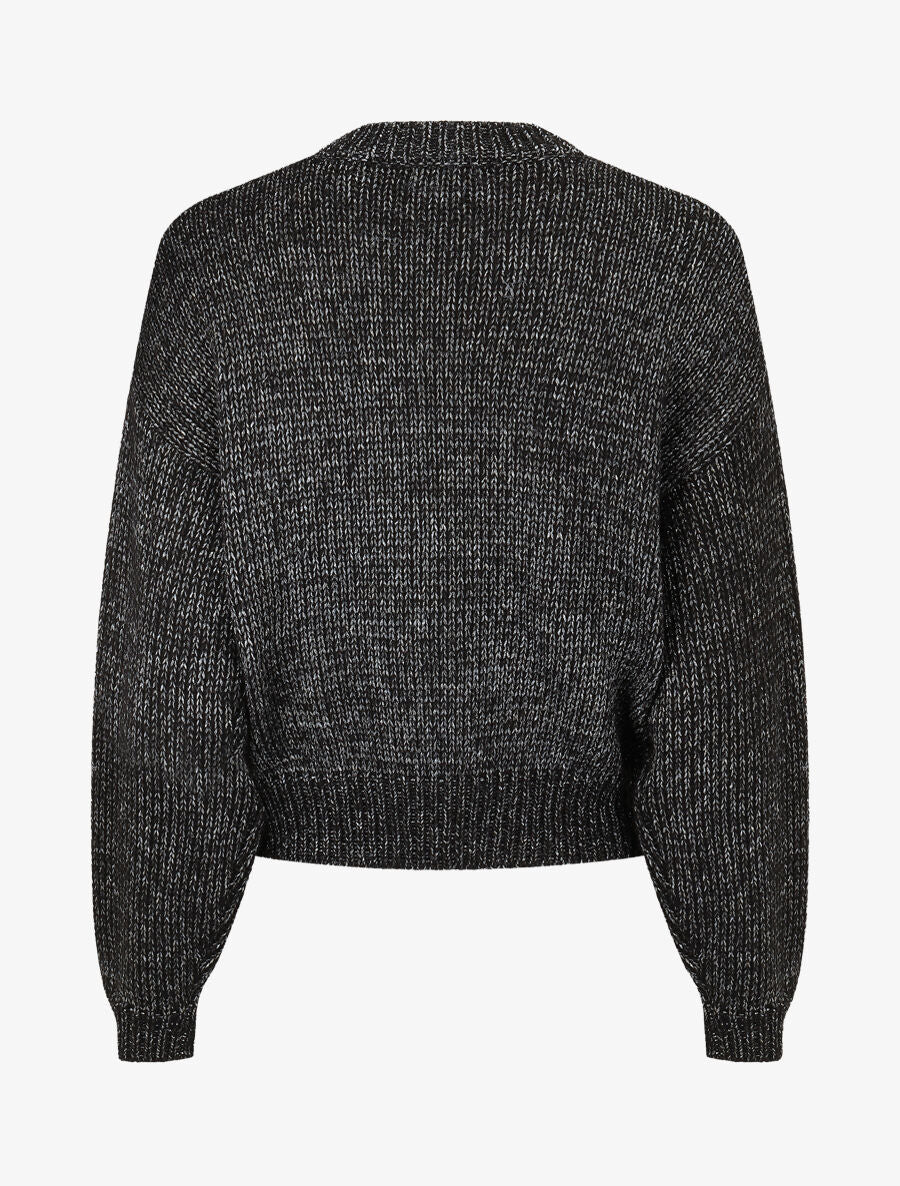Pull uni irisé à motif floral - Noir - 2