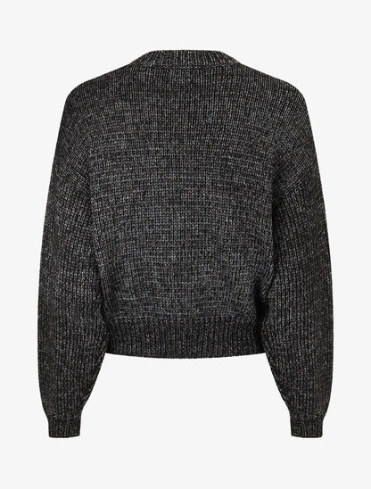 Pull uni irisé à motif floral - Noir - 2