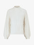 Pull uni en maille à col montant - Crème - 5