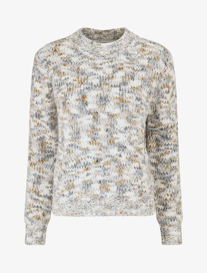 Pull duveteux à motif effet écailles - Gris - 1