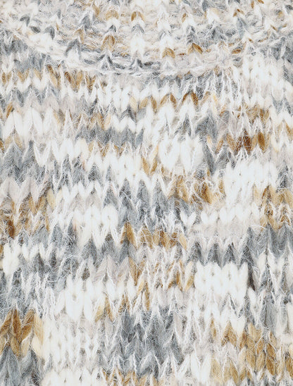 Pull duveteux à motif effet écailles - Gris - 3