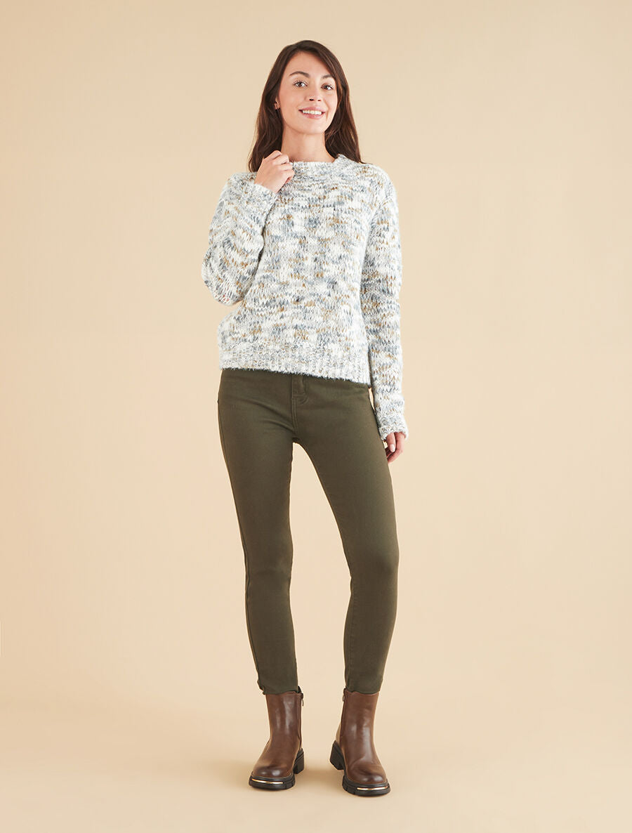 Pull duveteux à motif effet écailles - Gris - 4