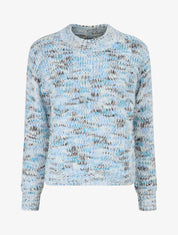 Pull duveteux à motif effet écailles - Bleu - 1