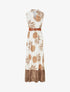 Robe longue sans manches imprimé ananas - Marron - 4