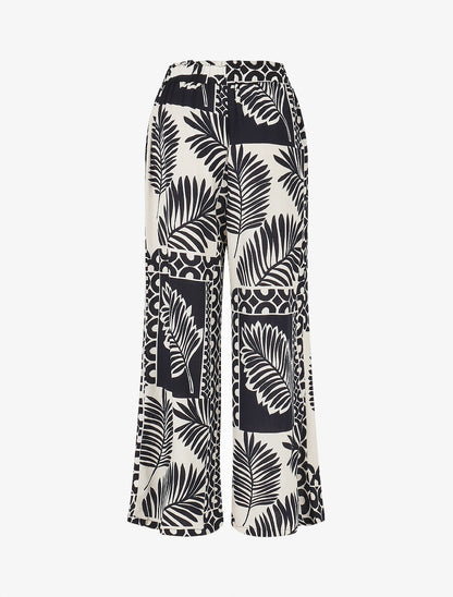 Ensemble chemise et pantalon imprimé tropical - Marine - 7
