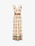 Robe longue sans manches à imprimé fantaisie - Camel - 1