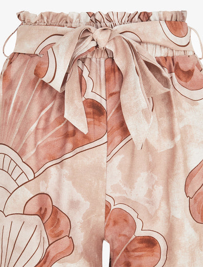 Short paper bag imprimé éventails - Marron clair - 3