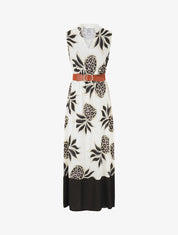 Robe longue sans manches imprimé ananas - Noir - 1
