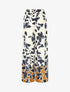 Pantalon droit taille haute imprimé floral - Marine - 1