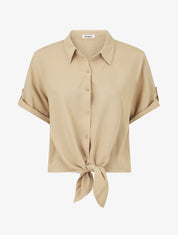 Top uni à nouer - Beige - 1