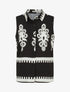 Top sans manches imprimé ikat - Noir - 1