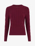 Pull droit en maille tressée - Lie de vin - 1