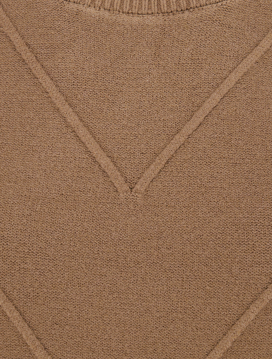 Pull droit en maille stylisée - Taupe - 3