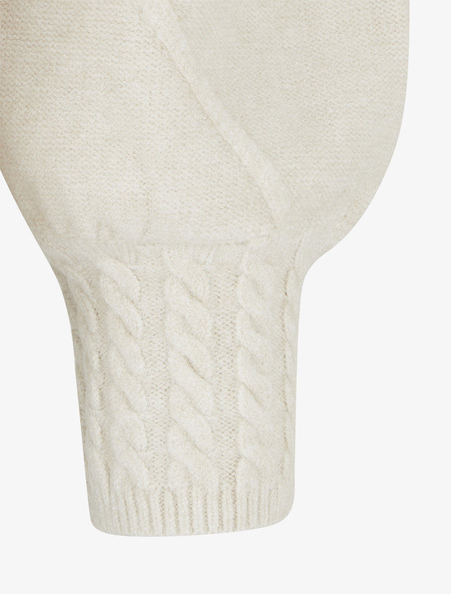 Pull droit en maille stylisée - Écru - 3