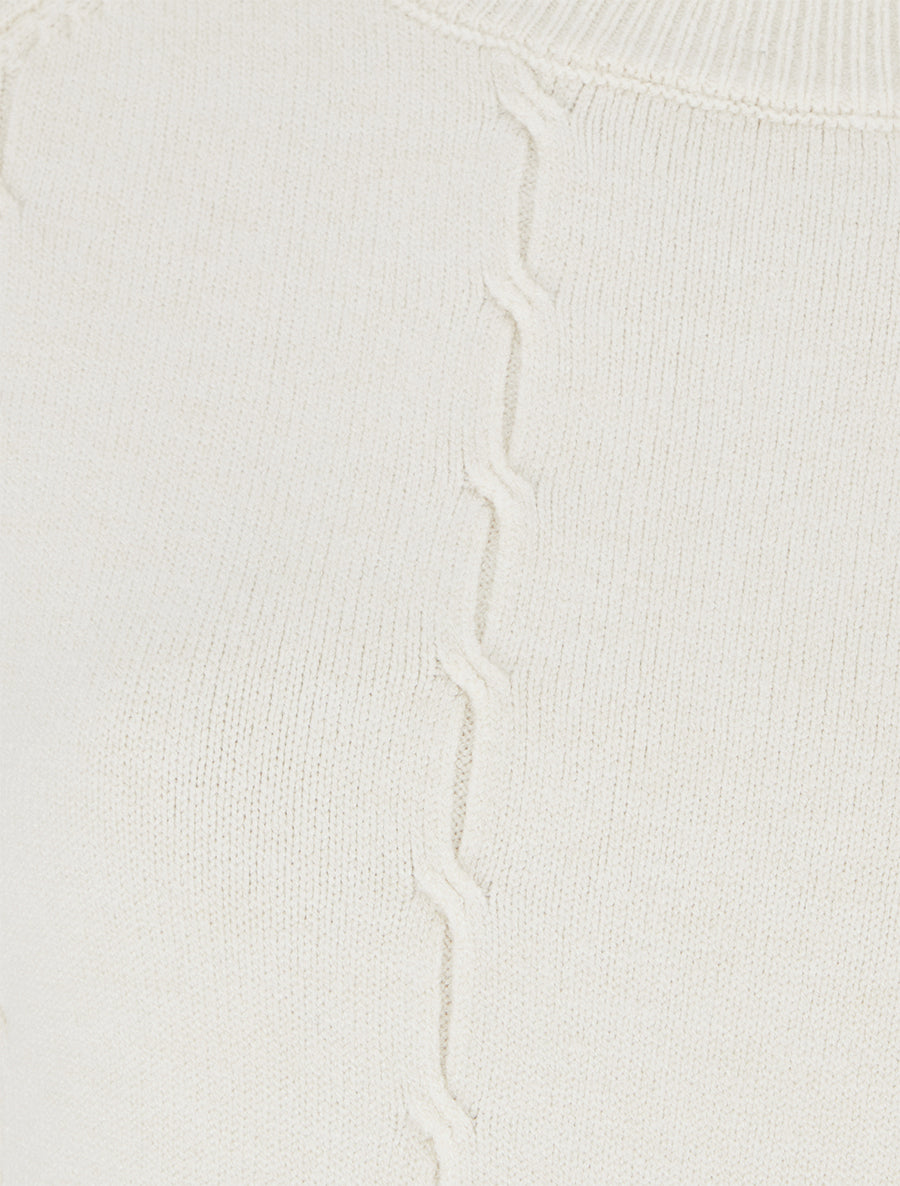 Pull en maille stylisée coupe droite - Écru - 3