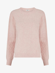 Pull en maille style pois coupe droite - Rose - 1