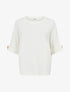 Pull à manches courtes à empiècement bijoux - Blanc - 1
