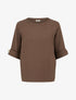 Pull à manches courtes à empiècement bijoux - Marron - 1