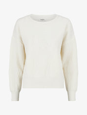 Pull uni en maille texturée - Beige - 1