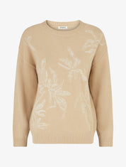 Pull à imprimé fantaisie - Camel - 1