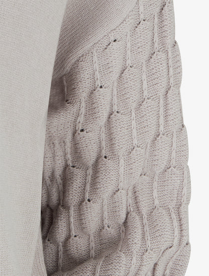 Pull droit à manches longues texturées - Taupe clair - 3