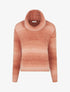 Pull droit effet duveteux à col roulé - Orange - 1