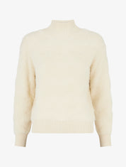 Pull droit uni duveteux - Beige - 1