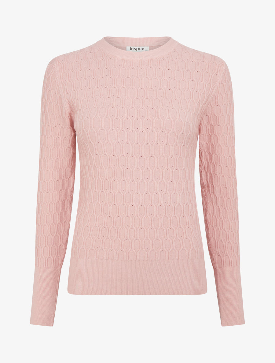 Pull ajusté en maille effet nid d&