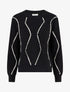 Pull droit à tresses irisées - Noir - 1