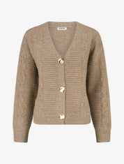 Gilet irisé à boutons métalliques - Taupe - 1