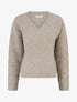 Pull droit irisé à col V - Taupe - 1
