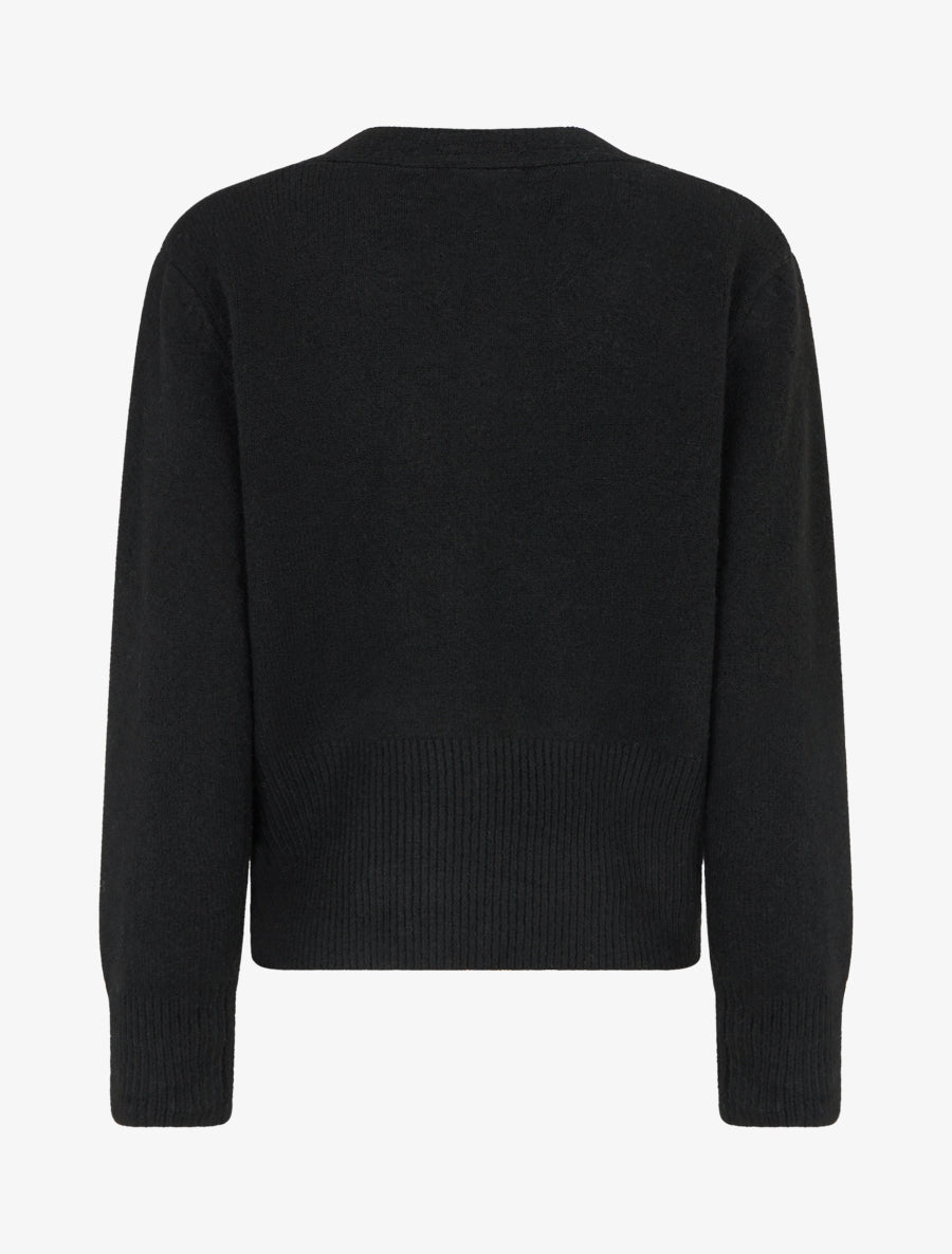 Gilet droit à boutons style rose - Noir - 2