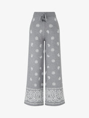 Pantalon en maille à imprimé ikat - Gris - 1