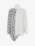 Poncho imprimé graphique à col mantant - Blanc - 1
