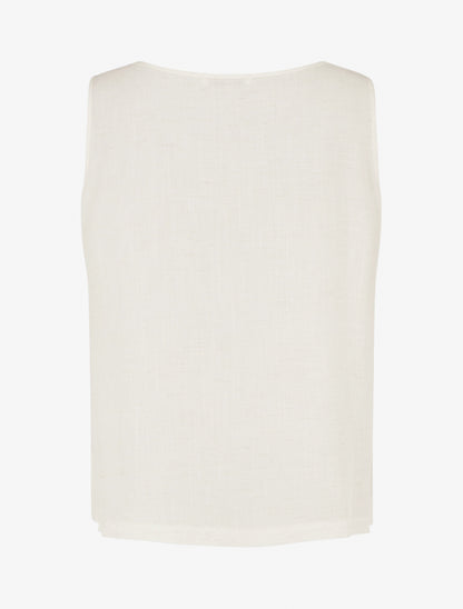 Top fluide uni sans manches - Crème - 2