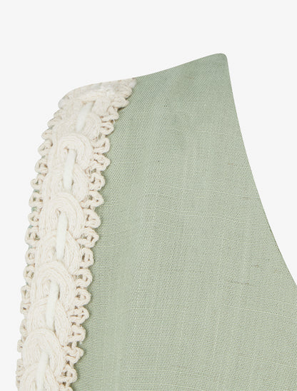 Top fluide uni sans manches - Vert amande - 3