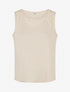 Top uni à détail broderies vagues - Beige - 1