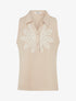 Chemisier sans manches à broderie floral - Beige - 1
