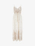 Robe longue imprimé arabesque fleuri - Écru - 1
