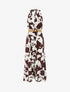 Robe longue dos nu à imprimé vache - Marron - 1