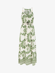 Robe imprimé fantaisie à bretelles en cordelettes - Kaki - 1