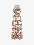Robe imprimé fantaisie à bretelles en cordelettes - Marron - 1