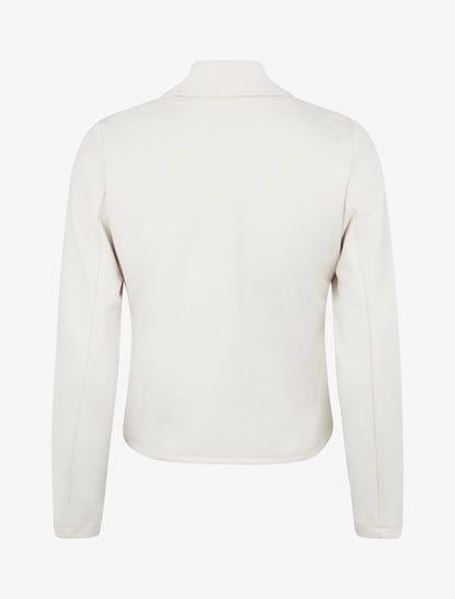 Veste en suédine à col châle - Crème