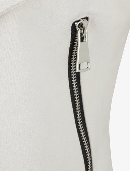 Veste en suédine à col châle - Crème