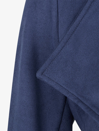 Suède jasje met sjaalkraag - Marine