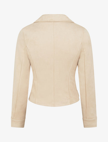 Veste en suédine à fermeture zippée - Beige - 2