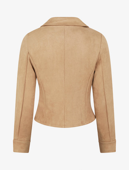 Veste en suédine à fermeture zippée - Camel clair - 2