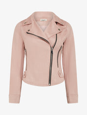 Veste en suédine à fermeture zippée - Rose - 1