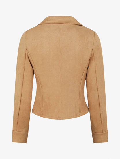 Veste en suédine à fermeture zippée - Camel - 2