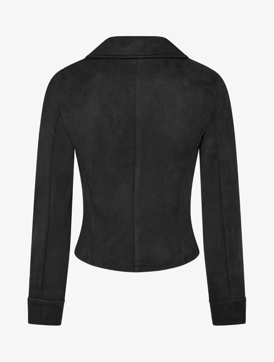 Veste en suédine à fermeture zippée - Noir - 2
